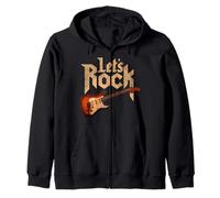 Let's Rock Guitarra Eléctrica Bandas Rock & Roll Lover Guitarrista Sudadera con Capucha