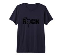 Let's Rock Guitarra Estilo Música Género Banda de Rock Camiseta Premium