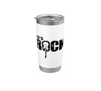 Let's Rock Guitarra Estilo Música Género Banda de rock Vaso térmico de acero inoxidable de doble pared