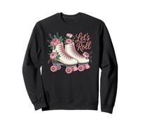Let's Roll Flower Skate Retro Roller Vibes Colorido Patinaje Sudadera
