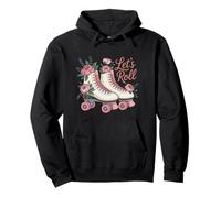 Let's Roll Flower Skate Retro Roller Vibes Colorido Patinaje Sudadera con Capucha