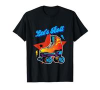Let's Roll Retro 1970s 1980s Patinaje Vintage Skater Camiseta