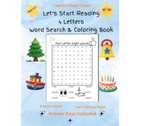 Let's Start Reading 4 Letters: Word Search and Coloring Book