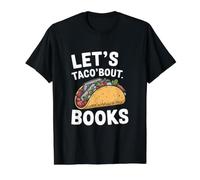 Let's Taco Bout Books, Divertido Bibliotecario, ratón de Biblioteca Camiseta gráfica económica, Hombre, Negro, L