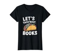 Let's Taco Bout Books, Divertido Bibliotecario, ratón de Biblioteca Camiseta gráfica económica, Mujer, Negro, XS