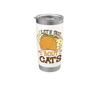 Let's Taco Bout Cats Taco Tuesday Taco Cat Camisa Vaso térmico de acero inoxidable de doble pared