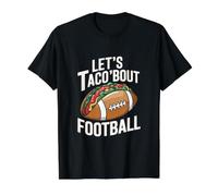 Let's Taco Bout Football Funny Football Camiseta gráfica económica, Hombre, Negro, S