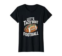 Let's Taco Bout Football Funny Football Camiseta gráfica económica, Mujer, Negro, M
