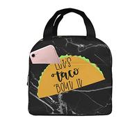 Let'S Taco 'Bout It Bolsas de almuerzo Caja de almuerzo aislada con bolsillo Reutilizable Cooler Tote Bag para Picnic Beach