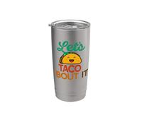LET'S TACO 'BOUT IT Divertido Juego de palabras Talk Tacos Meme Vaso térmico de acero inoxidable de doble pared