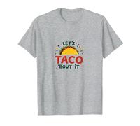 Let's Taco 'Bout It Funny Amante de la Comida Mexicana Camiseta, Hombre, Gris Jaspeado, L