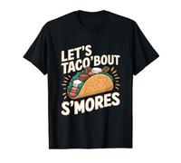 Let's Taco Bout Smores Funny Camping Smores Camiseta gráfica económica, Hombre, Negro, L