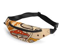 Let's Take A Trip Mushrooms Lacrosse Hand Drawn Fanny Pack, Riñonera Deportiva para niños Adultos para Hombres y Mujeres