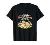 Let's Take Flower Power Saps Bunny Cottagecore Art Camiseta