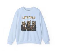 Let's Talk - Sudadera unisex de mezcla pesada con cuello redondo Funny Raccoons, Azul/claro, XX-Large