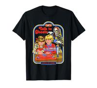 Let's Talk to Ghosts Demon Retro Vintage Funny Adult Humor Camiseta