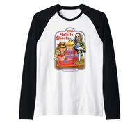 Let's Talk to Ghosts Demon Retro Vintage Funny Adult Humor Camiseta Manga Raglan