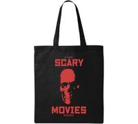 Let's Watch Scary Movies On Halloween Skull Art - Bolsa de algodón ecológico natural, color negro, Black, Talla única