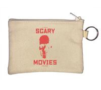 Let's Watch Scary Movies On Halloween Skull Art Llavero Monedero Beige, beige, Talla única