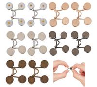 letsinstyle 10 Juego de Tensores de Cintura Ajustables para Jeans, Ajustadores de Cintura para Pantalones Ajustador de Cintura Pantalones de Metal, Botones de Mezclilla Desmontables, Sin Costuras