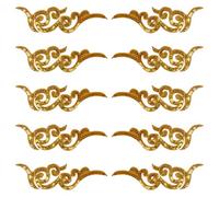 letsinstyle 10 Pieza de Aplique de Lentejuelas Bordadas, Parches Termoadhesivos con Cuentas de Nube Dorada de 2.1 x 7 Pulgada, Apliques de Encaje con Costura Floral