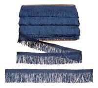 letsinstyle 12.5 Yarda de Borde de Borlas Azul Marino, Borla de Hilo de 5cm de Ancho, Cinta de Flecos para Coser Trenzas, Decoración DIY para Accesorios de Ropa, Cortina para Vestido de Novia Latino