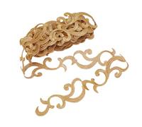 letsinstyle 4 Yarda de Adorno Bordado Dorado, Apliques de Encaje Termoadhesivos con Flores Metálicas de 1.57 Pulgada, Cinta con Patrón de Ondas Metálicas para Coser