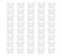 letsinstyle 40 Parche de Encaje Bordado con Mariposas de Organza Blanca, Parche Termoadhesivo de Encaje de Mariposa, Apliques Bordados para Coser, Adornos para Manualidades, Tocados de Novia