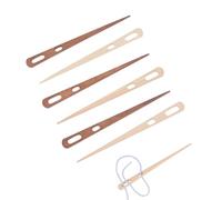 letsinstyle 6 Unidad de Aguja de Dos Ojos para Nalbinding, Agujas para Tejer Madera, Ganchillo Y Nalbinding, Accesorios de Punto para la Confección de Tapices
