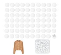 letsinstyle 70 botón de Tela Blanca Recubierto de Tela, Botones Redondos de 10mm Recubiertos de Tela con Parte Trasera Plana, Esmoquin con Vástago de Metal Cubierto, Suministro para Chaqueta, Abrigo