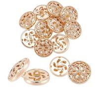 letsinstyle Botones de Flores Huecas, 18mm, 10 pcs, Oro Antiguo