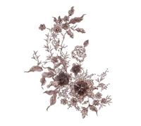 letsinstyle Parches de Encaje Bordados Florales 3D para Coser, Apliques Bordados de Flores con Lentejuelas Y Cuentas, Accesorios de Costura de Oro Rosa para Ropa, Vestidos de Novia, Tela de Encaje