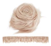 letsinstyle Telas de Piel Sintética de 1.96 x 59 Pulgada, Tiras de Tela Precortadas, Peluche Peludo Y Esponjoso para Manualidades, para Gnomos, Barba, Papá Noel, Enano, Hecho A Mano