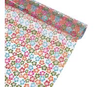 letsinstyle Telas de Piel Sintética de TPU con Estampado de Flores, Rollo de Vinilo TPU Transparente de 11.8 x 47.2 Pulgada, Vinilo Transparente Gelatinoso para Proyectos de Bordado Y Manualidades