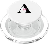 Letter A Coquette Monogram with Pink Bow Initial Name PopSockets PopGrip para MagSafe