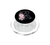 Letter A Initial Monogram Nurse Pink Roses Heart Stethoscope PopSockets PopGrip para MagSafe