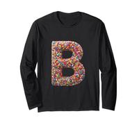 Letter B Candy Rainbow Sprinkles Monogram Style Manga Larga