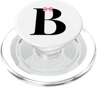 Letter B Coquette Monogram with Pink Bow Initial Name PopSockets PopGrip para MagSafe