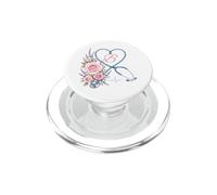 Letter B Initial Monogram Nurse Pink Roses Heart Stethoscope PopSockets PopGrip para MagSafe