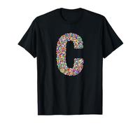 Letter C Candy Rainbow Sprinkles Monogram Style Camiseta