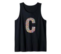 Letter C Candy Rainbow Sprinkles Monogram Style Camiseta sin Mangas