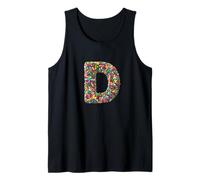 Letter D Candy Rainbow Sprinkles Monogram Men, Women, Kids Camiseta sin Mangas