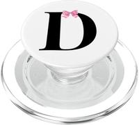 Letter D Coquette Monogram with Pink Bow Initial Name PopSockets PopGrip para MagSafe