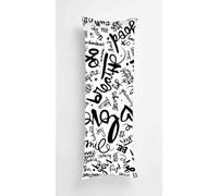 Letter Doodles Body Pillow Case Cover 70x90cm, Long Backrest Cushion Pillow Protector with Zipper, Decorative Bedding Pillowcase, Soft Body Pillow Cover for Couch Bedroom Minimalist