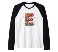 Letter E Candy Rainbow Sprinkles Monogram Men, Women, Kids Camiseta Manga Raglan