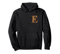 Letter E First Name Monogram Initial Leopard Print Sudadera con Capucha