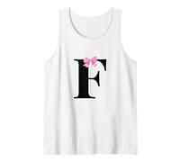 Letter F Coquette Monogram with Pink Bow Initial Name Camiseta sin Mangas