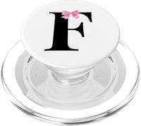 Letter F Coquette Monogram with Pink Bow Initial Name PopSockets PopGrip para MagSafe