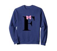 Letter F Coquette Monogram with Pink Bow Initial Name Sudadera