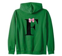Letter F Coquette Monogram with Pink Bow Initial Name Sudadera con Capucha